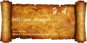 Hőgye Armand névjegykártya